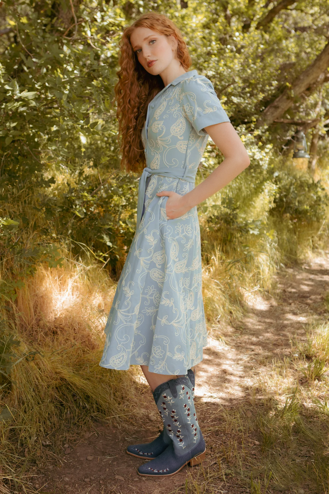Bennett Dress in Cream Embroidery - Image 3
