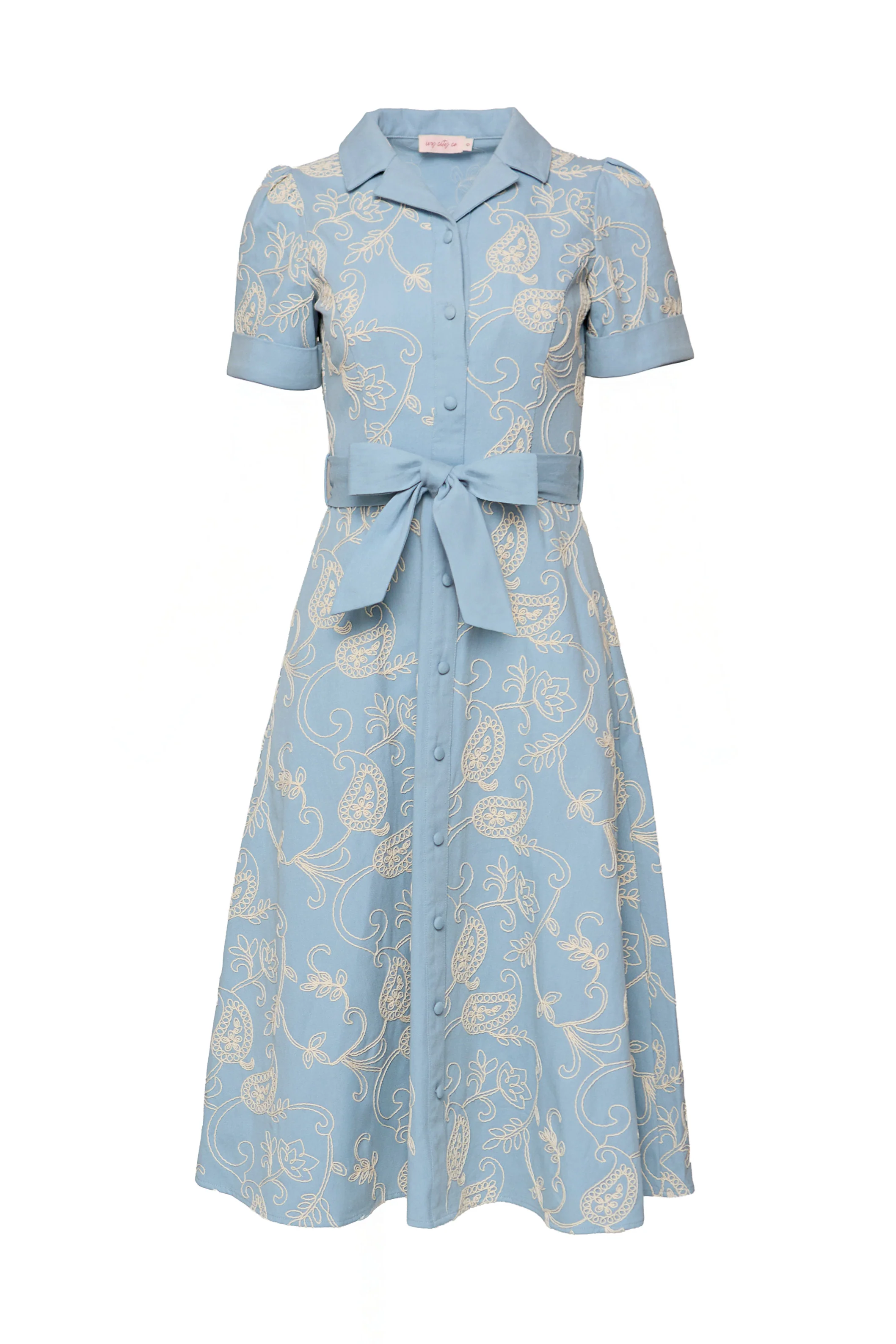 Bennett Dress in Cream Embroidery - Image 7