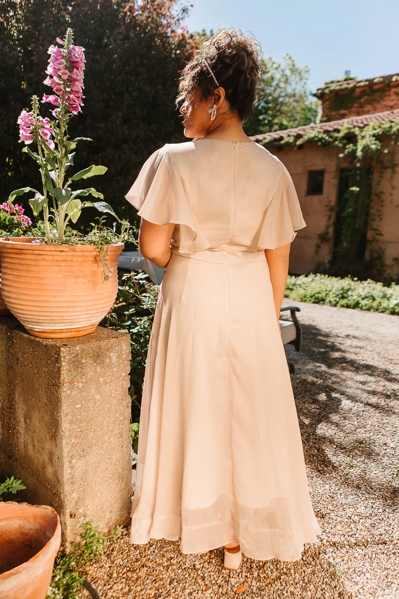 Callie Dress in Champagne Chiffon - Image 3