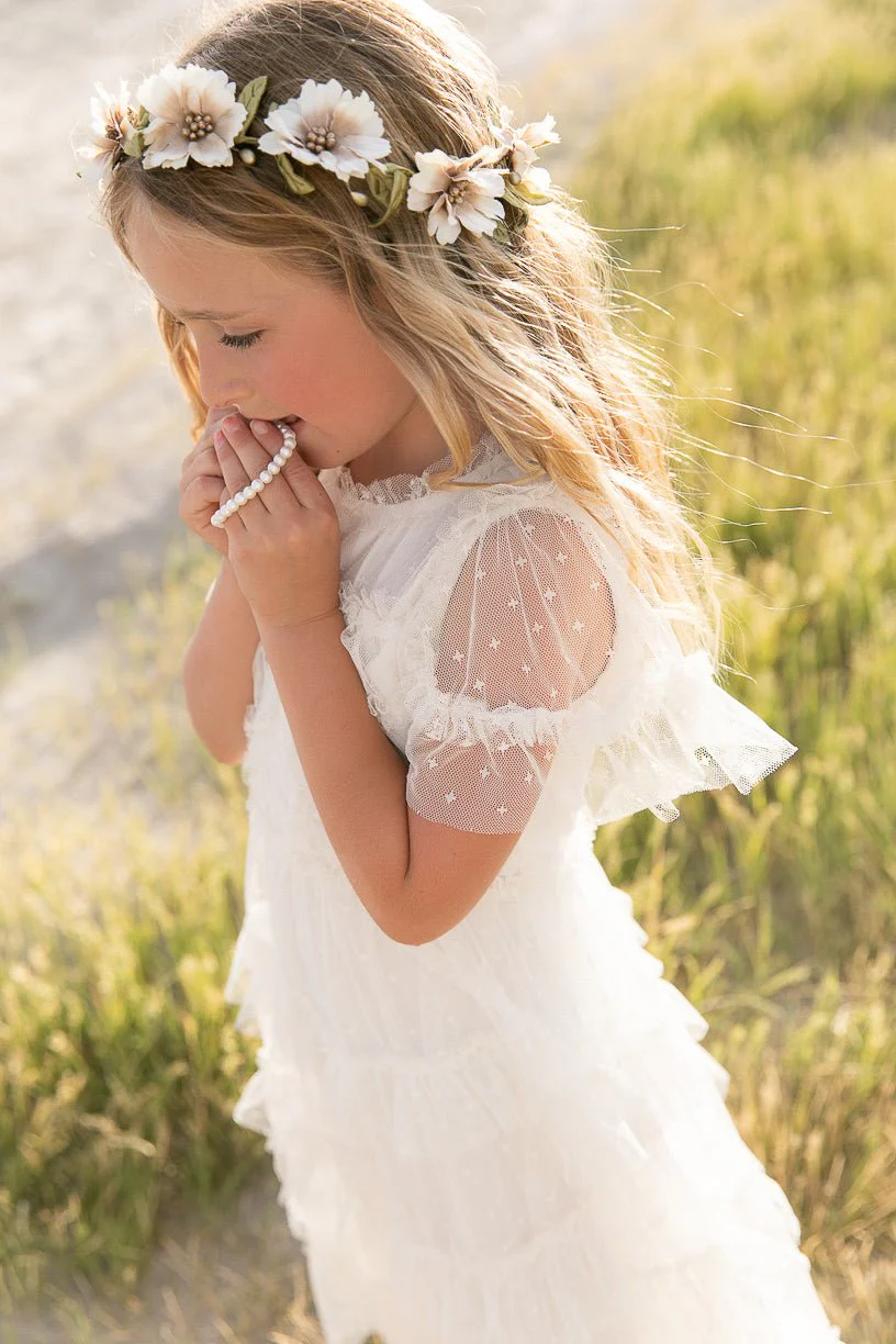 Mini Whimsical Maxi Dress in White - Image 3