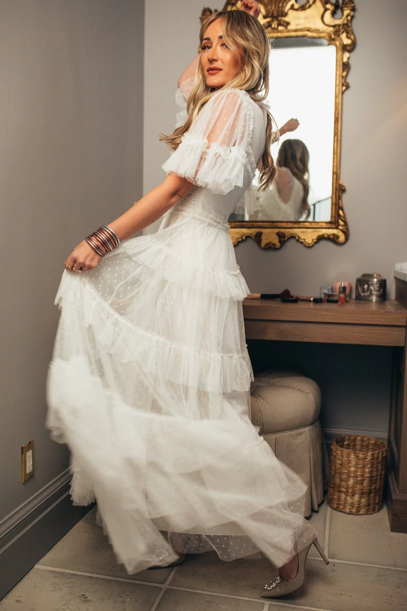 Whimsical Dress in White - Image 4