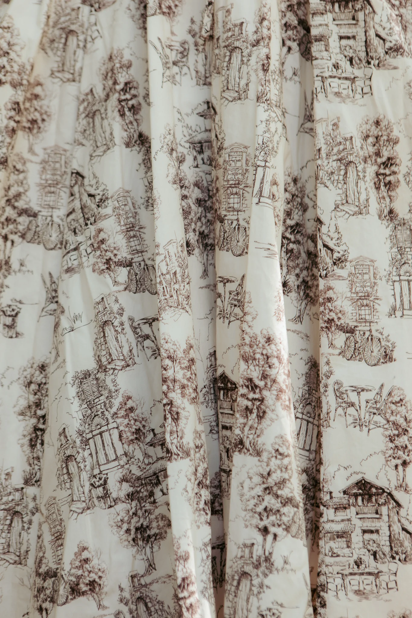 Zaza Midi Dress in Brown Toile - Image 4